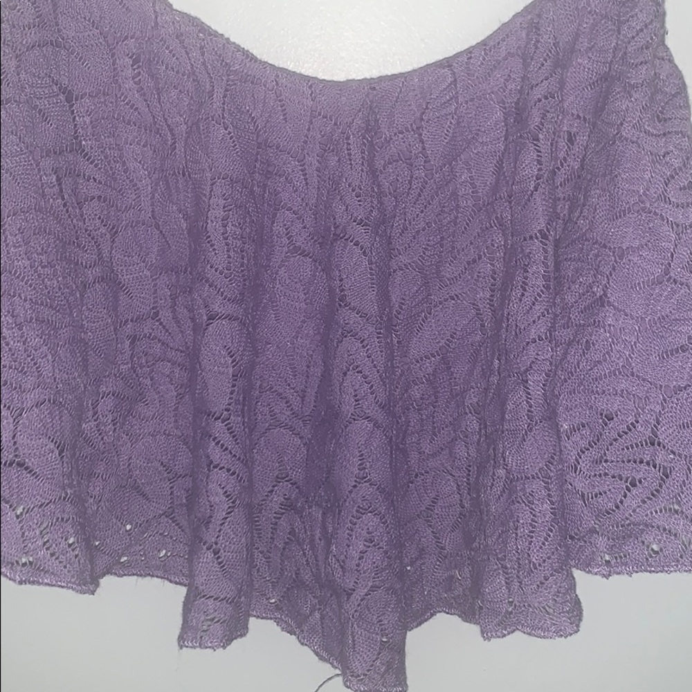 Lavender Ruffled Crop Top - Picture 5 of 5